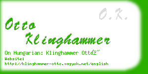 otto klinghammer business card